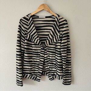 Cut Loose Striped Black/Tan Cardigan Size M